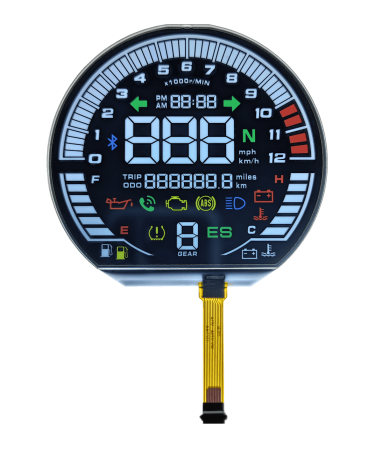 Monochromatic LCD Display 4SPI Round Screen Used in Onboard Instrument