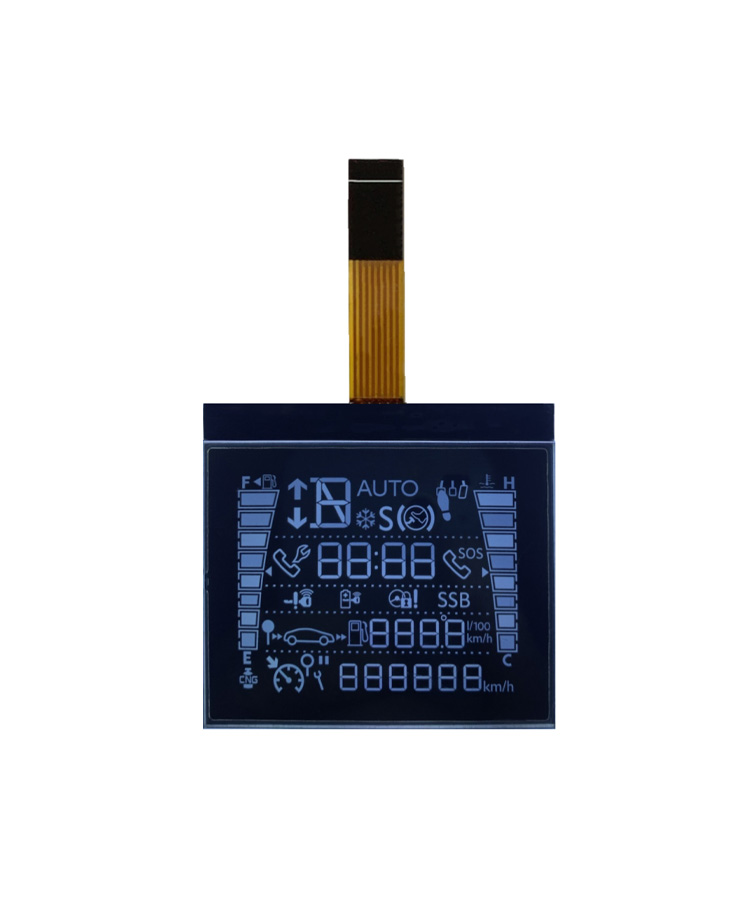 Customized Monochrome LCD Segment Code Screen For Onboard Instrument