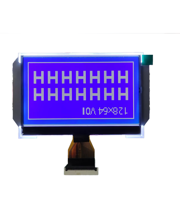 Monochrome Display 12864 STIN Negactive Blue Transmissive Screen with 2 White Leds