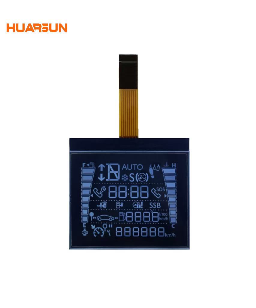 Customized Monochrome LCD Segment Code Screen For Onboard Instrument